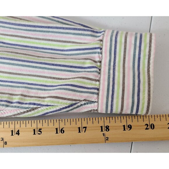 Cremieux Classics Long Sleeve Button Down Shirt Multicolor Pinstripe Men's M - Picture 7 of 9